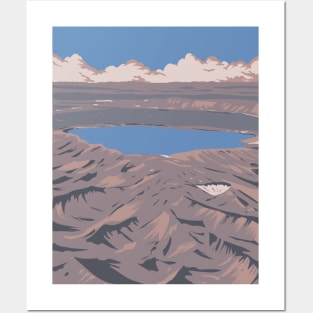 Askja Caldera in Central Highlands of Iceland WPA Art Deco Poster Posters and Art